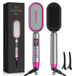 Cepillo para alisar el cabello, Cepillo alisador de cerámica PTC con 16 temperatura ajustable/Pantalla LED/Anti escaldaduras/Bloqueo automático de tem características