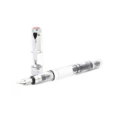 TWSBI Diamond Clear 580 Plumín F, pluma estilográfica, de pistón, transparente