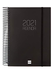 Finocam - Agenda 2021 1 Día página Espiral Opaque Negro Español en oferta