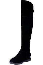 Botas equitacion Mujer Negro Ante sintética Elegantes Aumento Otoño Invierno Caliente Casual Botas Altas de Rodilla De BIGTREE 39 EU en oferta