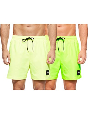 Calvin Klein Medium Drawstring Bañador, Amarillo (Safety Yellow ZAA), X-Large para Hombre