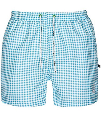 Bugatti - Bañador para hombre, diseño estampado, color azul marino, negro/gris, turquesa o rojo turquesa L