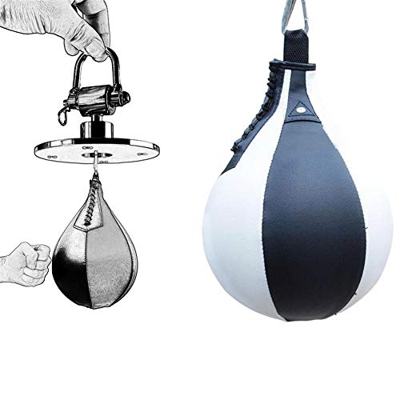 zhppac Saco Boxeo Adulto Pera Boxeo Boxeo de Speedball Entrenamiento de Boxeo Boxeo Accesorios Pelota de Boxeo Equipo de Fitness Boxeo contra Blackwhi