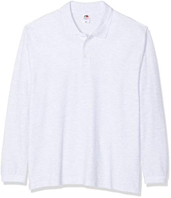 Fruit of the Loom - Polo de Manga Larga para Hombre/Caballero - 100% algodón Calidad de Primera (2XL) (Gris Ceniza)
