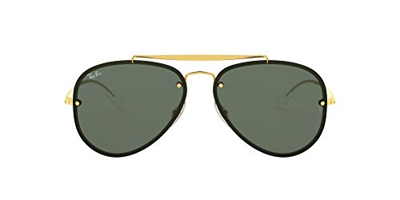 Ray-Ban 0Rb3584N, Gafas de Sol Unisex adulto, Marrón (Gold/Green Classic), 58