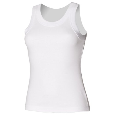 Skinni Fit- Camiseta de Tirantes Lisa para Chica/Mujer (2XL) (Blanco)