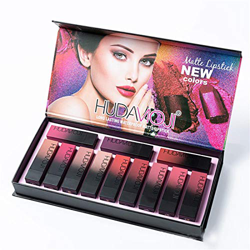 Set de maquillaje Lápiz labial Huda MOJI 12Pcs Lápices labiales Multicolores Taza antiadherente de larga duración Glamour Velvet Nutritivo Mate Lápiz  en oferta
