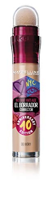 Maybelline New York Borrador Corrector De Ojeras, Bolsas E Imperfecciones Tono 00 Ivory Pieles Claras - Edición Limitada - 6Ml