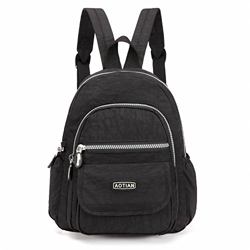 AOTIAN Mujer Mini Nailon Mochilas 7 litros, Negro características