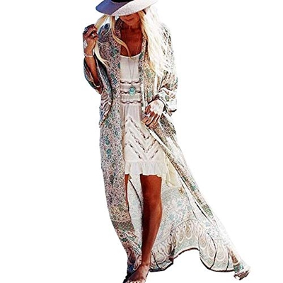 Siebeneinsy - Bañador de playa para mujer, estilo bohemio Patrón3 Talla única