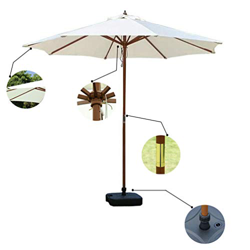 Parasol De Jardín De Madera,sombrillas De Jardín Grandes De Color Beige,Utilizado para Balcón/Exterior/Terraza (2.7m / 8.9ft) características