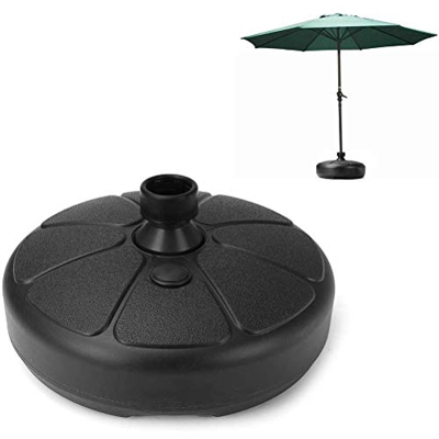 Base de sombrilla de forma redonda, de Nivi, de plástico, 30 kg, base de paraguas rellenable para patio al aire libre
