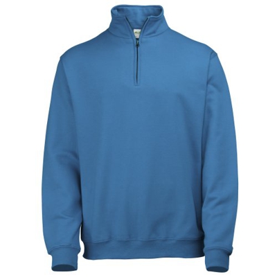 Awdis - Sudadera básica con cremallera de ¼ Modelo Sophomore Hombre Caballero (Grande (L)/Azul zafiro)