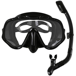 XiaoXiao Skuba Profesional Gafas de máscara de Buceo Amplia Visión Equipo Acuáticos con Anti-Niebla de una Pieza de Lente Submarino Gafas Buceo (Color precio