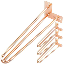 PrimeMatik - Pies para Mesa y Mueble Patas en Acero 3 Varillas 41 cm Cobre 4-Pack características