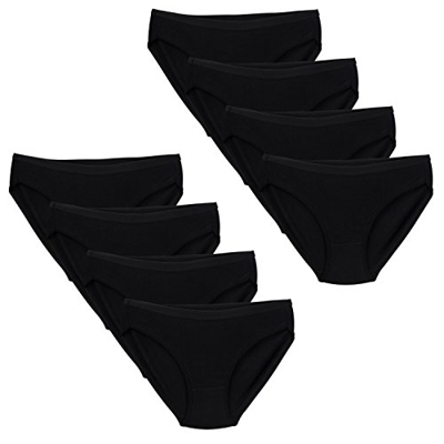 Closecret Bikini Braga Estrecha y Cómoda de Algodón para Mujer (L(Cintura:76-81cm), 8 Negro)
