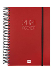 Finocam - Agenda 2021 1 Día página Espiral Opaque Burdeos Español en oferta