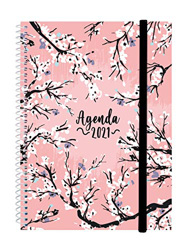 Finocam - Agenda 2021 Semana vista apaisada Espiral Design Collection Sakura Español características