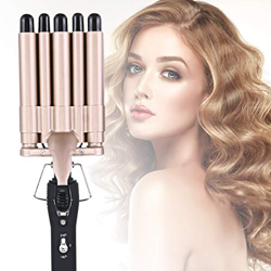 Outerdo - Rizador de pelo, 5 barriles triples, rulos de cerámica turmalina, hierro ondulado 180-210 °C, 20 mm, rulos ondulados, pinzas para pelo largo en oferta