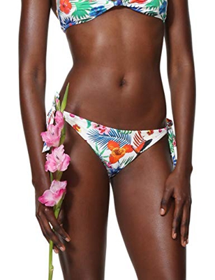 Desigual Tropical Leopard B - Braguita de bikini Mujer, Blanco 1000, Talla S