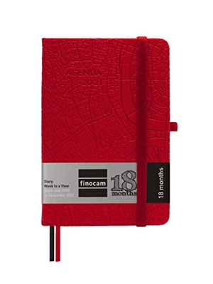 Finocam - Agenda 18 Meses 2020-2021 M3-100x150 Semana Vista Apaisada Minimal Travel Rojo Multilingüe