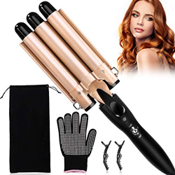 Pinzas Rizadoras para Cabello, Rizador de Pelo Profesional, Rizador de Pelo de Cerámica con Turmalina, Onda Grande de 22mm, Temperatura Ajustable de 1 precio