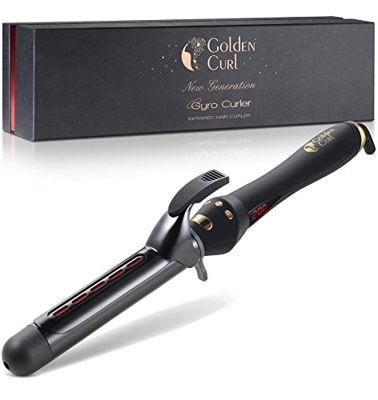 Golden Curl Hierro para Rizar Gyro - Hair Curler Ondulador 32 mm de Cerámica Turmalina y Pantalla LCD para todos los Tipos de Cabello