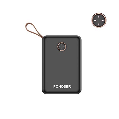 Ponoser Batería Externa, Mini Power Bank 10000Mah Cargador Portátil con Gran Capacidad y Doble Salida USB (5V / 2.0A), para iPhone, iPad, Samsung Gala