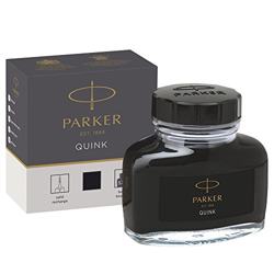 Parker tintero de tinta líquida Quink para plumas estilográficas, 57 ml, en caja, color negro en oferta