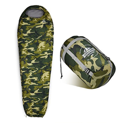 Lumaland Outdoor Saco de Dormir, ca. 230 x 80 cm, Bolsa de Transporte incluida, ca. 50 x 25 cm, Verde Mimetico precio