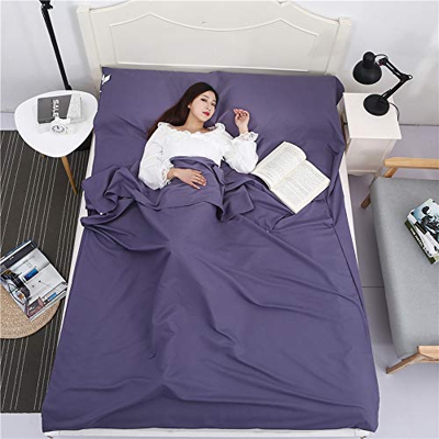 Baomasir Hüttenschlafsäcke Microfibra, 220 x 180 cm, Saco de Dormir de Verano, Muy Adecuado para Mochilas de Viaje y hoteles, Morado