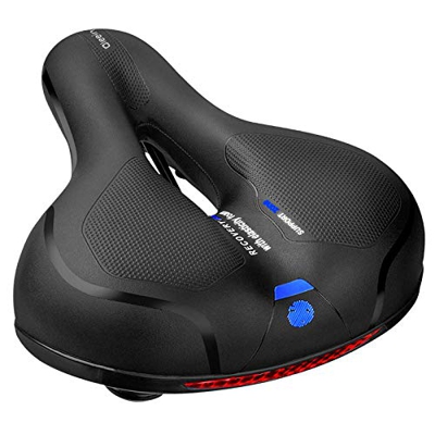 OKBONN Sillín Bicicleta, Sillín de Ciclismo de Gel Hueco y Ergonómico,Asiento de Bicicleta Transpirable con Espuma de Memoria de Luz Trasera,para MTB/