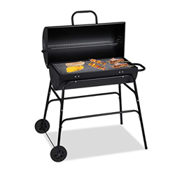 Relaxdays Holzkohlegrill Barbacoa de carbón Vegetal XXL con Tapa, ventilación Regulable, Estable, 96,5 x 103 x 64,5 cm, Color Negro precio