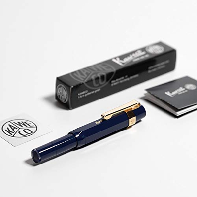 Pluma estilográfica Kaweco Sport Classic Azul marino, punta fina con clip octagonal Kaweco Sport dorado