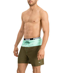PUMA Swim Men Logo Medium Length SW - Bañador para Hombre, 907688, Verde Oliva y Menta, Extra-Large características
