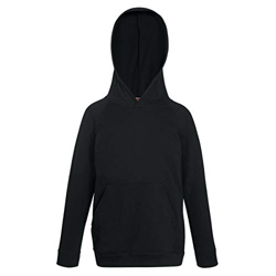 Fruit of the Loom - Sudadera Ligera con Capucha Modelo Lightweight Unisex niños niñas (12-13 años/Negro) en oferta