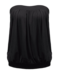 ZANZEA Mujeres Casual Casual Verano Slim Strapless Plisado Fruncido Playa Chaleco Camisa Tube Tops 01-Negro S características