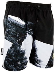 Guggen Mountain Banador de Natacion para Hombre Traje de Bano Rayas Deportivos Short para Natacion Playa Piscina Negro Blanco L precio