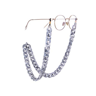 Fishhook - Cadena acrílica retro para gafas de vista y gafas de lectura para evitar que se caigan, enganche de goma negra, cordón, para mujeres y homb
