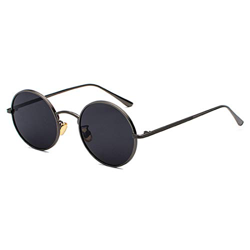 Inlefen Gafas de sol Hombres Mujeres Redondo Vintage Círculo estilo Gafas de sol Gafas de marco de metal de color Gafas pistola negra precio