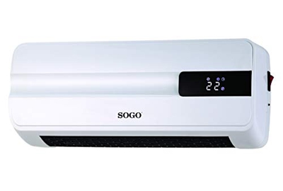 SOGO SS-18360 Calefactor Cerámico de Pared Split, 2000 Watts PTC, Sensor ventanas Abiertas,Temporizador Semanal, Termostato Digital, Función Ventilado