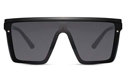 Cheapass Gafas de Sol Massive Oversize XXL Negras Seguridad Negras Lentes de Una Pieza UV400 Mujeres precio