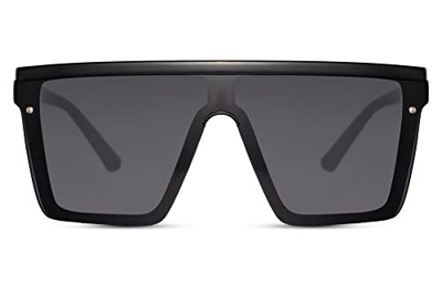 Cheapass Gafas de Sol Massive Oversize XXL Negras Seguridad Negras Lentes de Una Pieza UV400 Mujeres