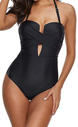 Ocean Plus Mujer Cuello Halter Sin Respaldo Color Liso Traje de Baño de Una Pieza Triángulo Traje de Baño con Nudo de Proa en la Espalda (XL (EU 40-42 características