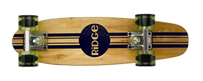 Ridge Maple Mini Retro Cruiser Skateboard, Unisex Adulto, Blanco Brillante/Negro, 58 cm