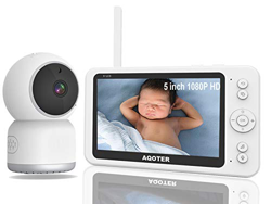 Vigilabebés Inalambrico Bebé Monitor con 5" 1080P Pantalla LCD, Monitor Bebe Cámara Full HD de 355 ° con Visión Nocturna, Sensor de Temperatura y VOX, características