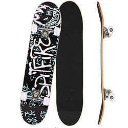 IDE Play Patín 31" x 8" Completa Favorable Cubierta del monopatín, Retroceso Doble Capa 9 Trucos de Arce Canadiense de Madera Adultas del Tablero del  en oferta