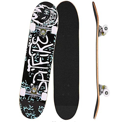 IDE Play Patín 31" x 8" Completa Favorable Cubierta del monopatín, Retroceso Doble Capa 9 Trucos de Arce Canadiense de Madera Adultas del Tablero del 