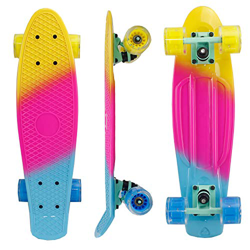 Eseewin 22"x6 Monopatín Mini Cruiser Completo para Principiantes Jóvenes Adolescentes Niñas Niños con Ruedas LED (Colorful) en oferta