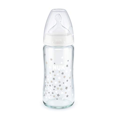 Biberón First Choice+ de Cristal 240ml 0-6meses (Blanco)